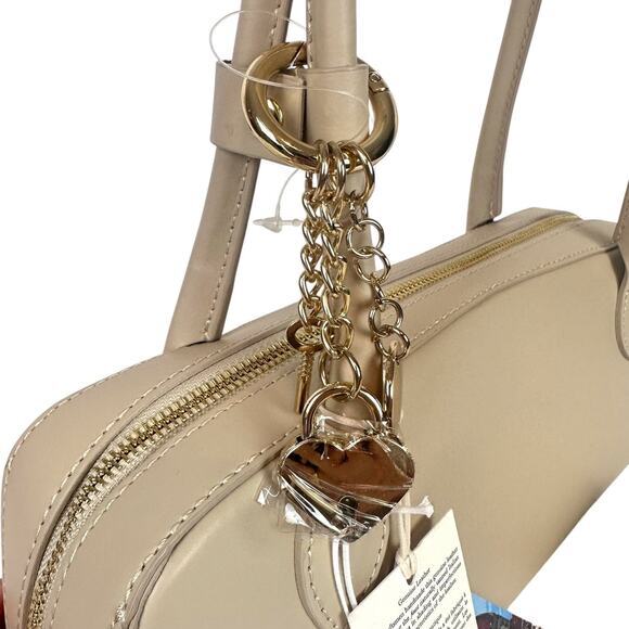 NEW ISADORA 4028 Made in Italy Leather Beige Baguette Shoulder Bag Capsule Chic - Picture 4 of 14